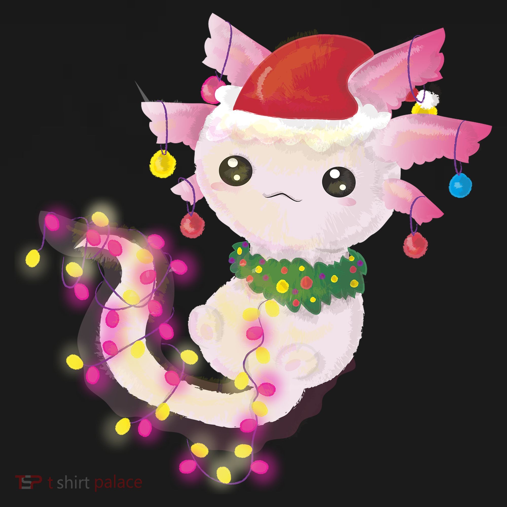 Cute Christmas Lights Axolotl Women's Tank Top