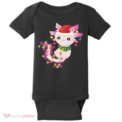 Cute Christmas Lights Axolotl Baby Bodysuit