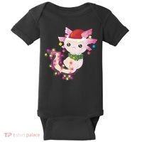 Cute Christmas Lights Axolotl Baby Bodysuit thumb 0