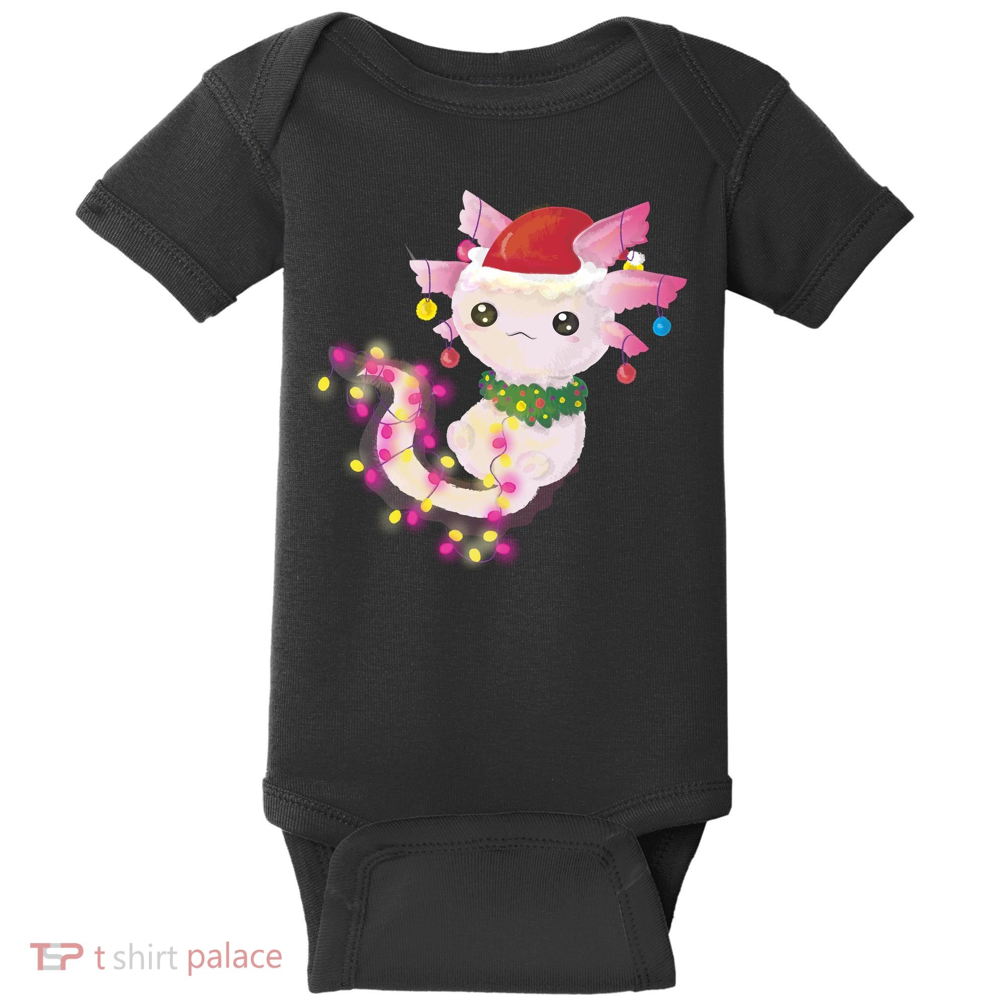 Cute Christmas Lights Axolotl Baby Bodysuit