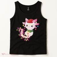 Cute Christmas Lights Axolotl Tank Top thumb 2