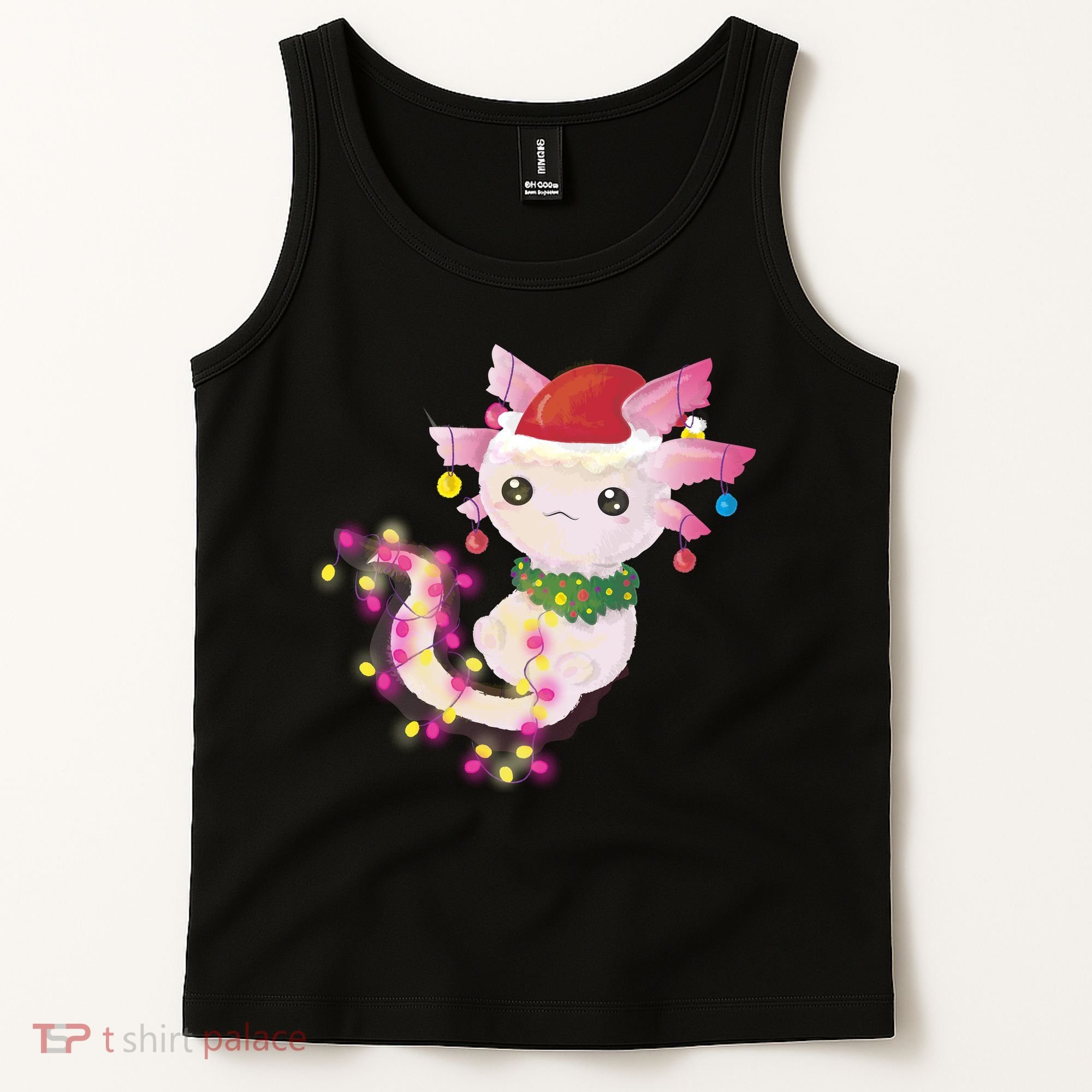 Cute Christmas Lights Axolotl Tank Top