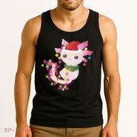 Cute Christmas Lights Axolotl Tank Top thumb 3