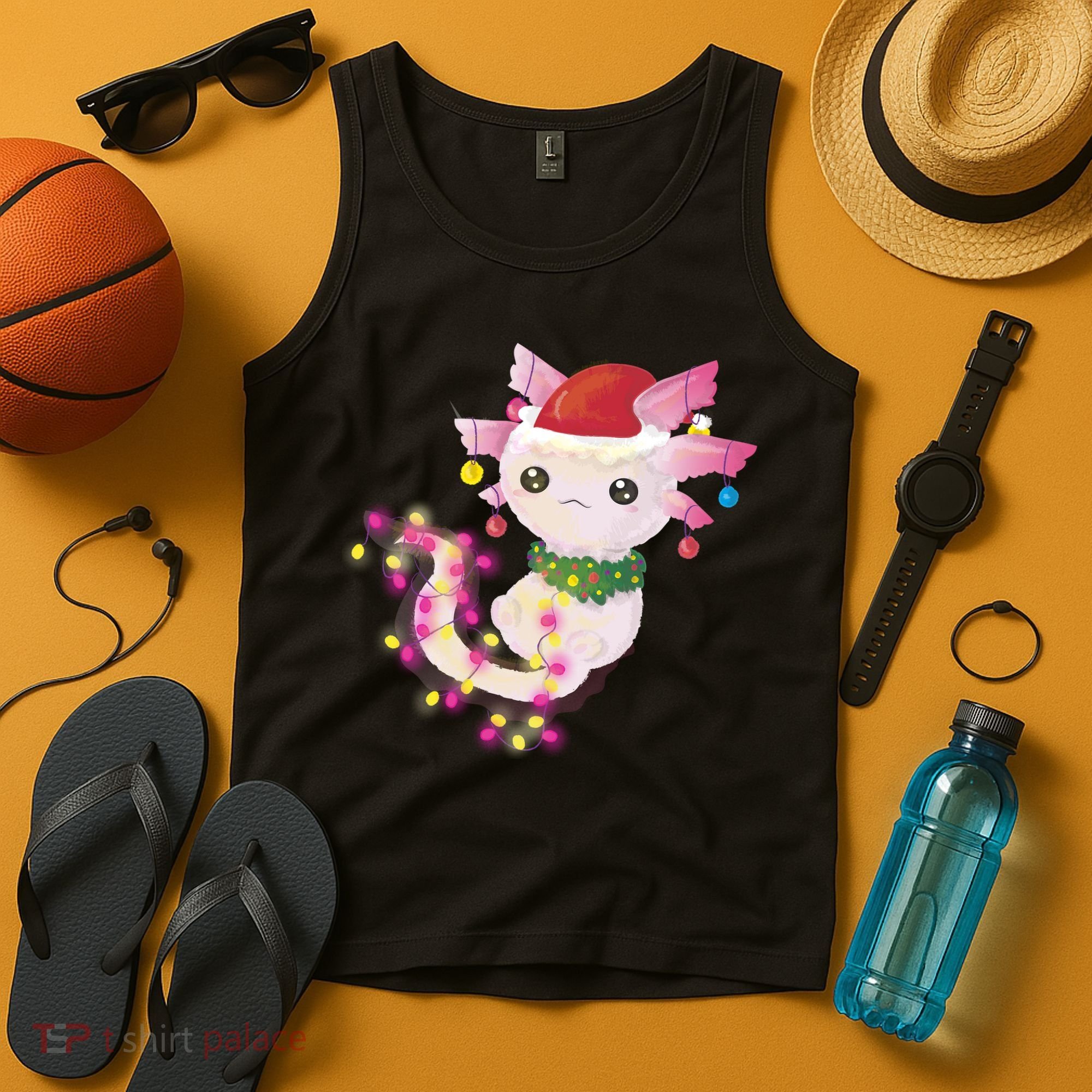 Cute Christmas Lights Axolotl Tank Top