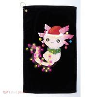 Cute Christmas Lights Axolotl Golf Towel thumb 0