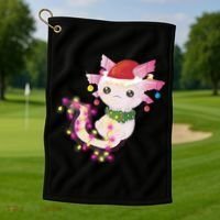 Cute Christmas Lights Axolotl Golf Towel thumb 1