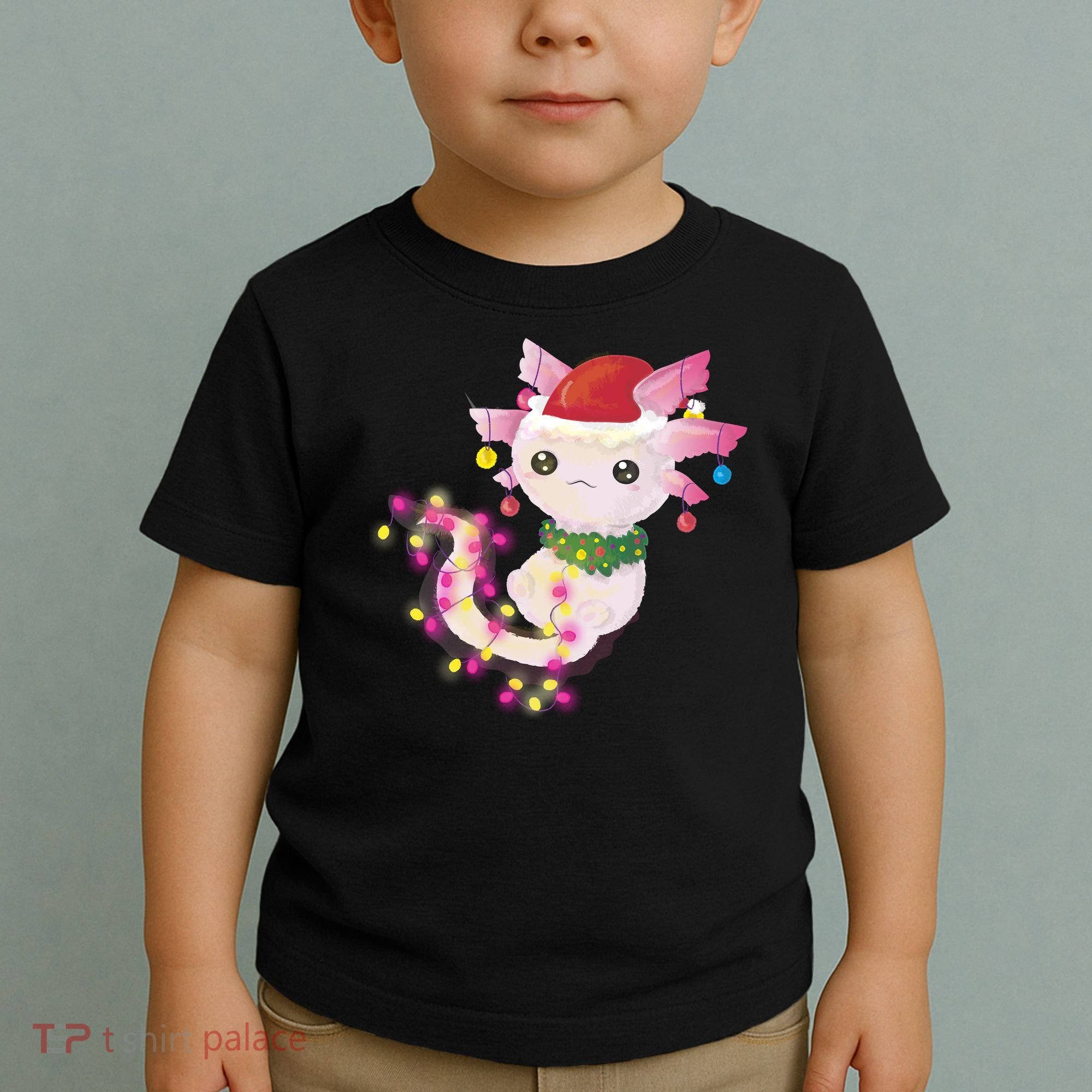 Cute Christmas Lights Axolotl Toddler T-Shirt