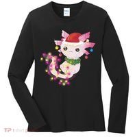 Cute Christmas Lights Axolotl Women's Long Sleeve Shirt thumb 0