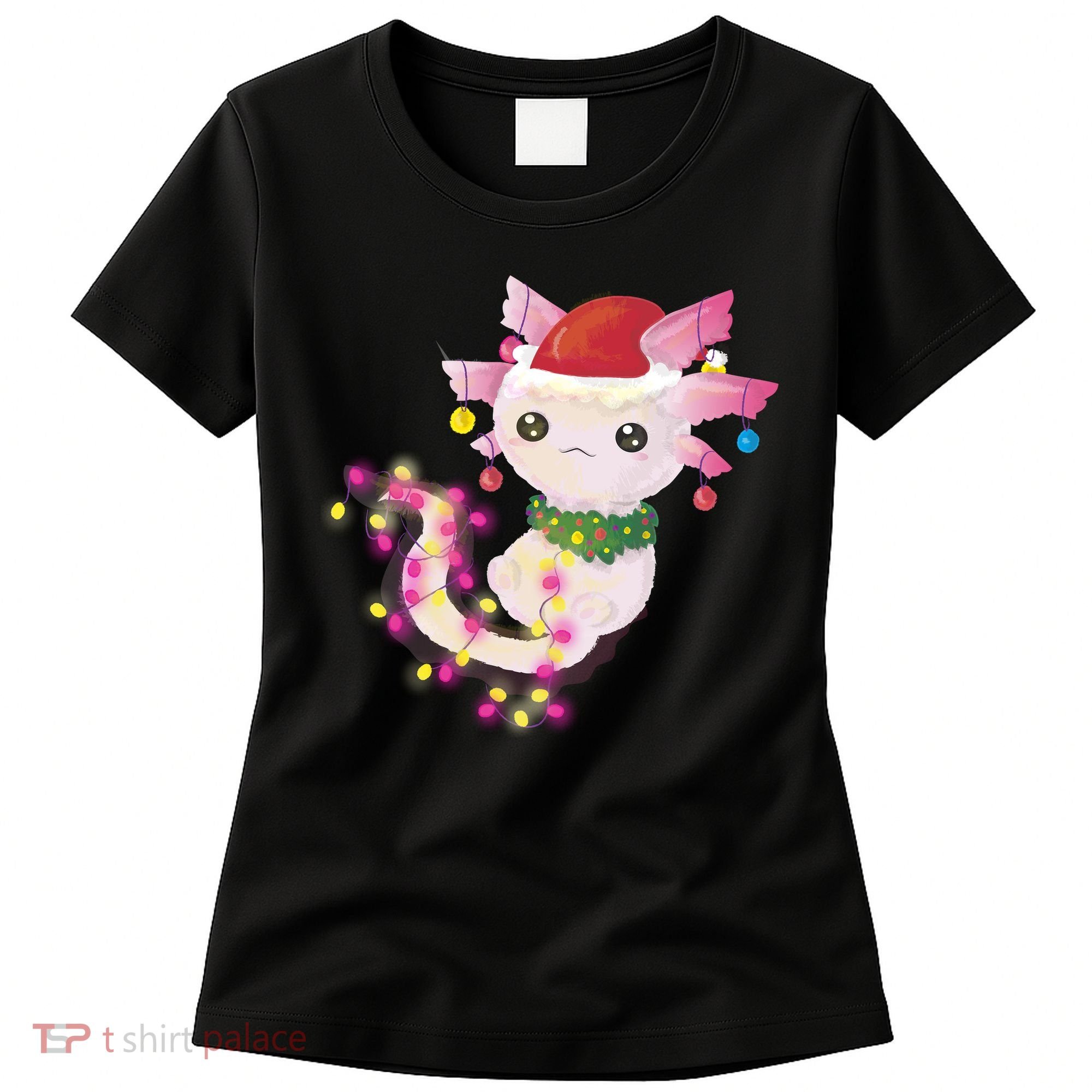 Cute Christmas Lights Axolotl Women's T-Shirt