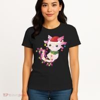 Cute Christmas Lights Axolotl Women's T-Shirt thumb 4
