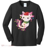 Cute Christmas Lights Axolotl Kids Long Sleeve Shirt thumb 0