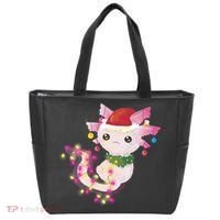 Cute Christmas Lights Axolotl Tote Bag thumb 0
