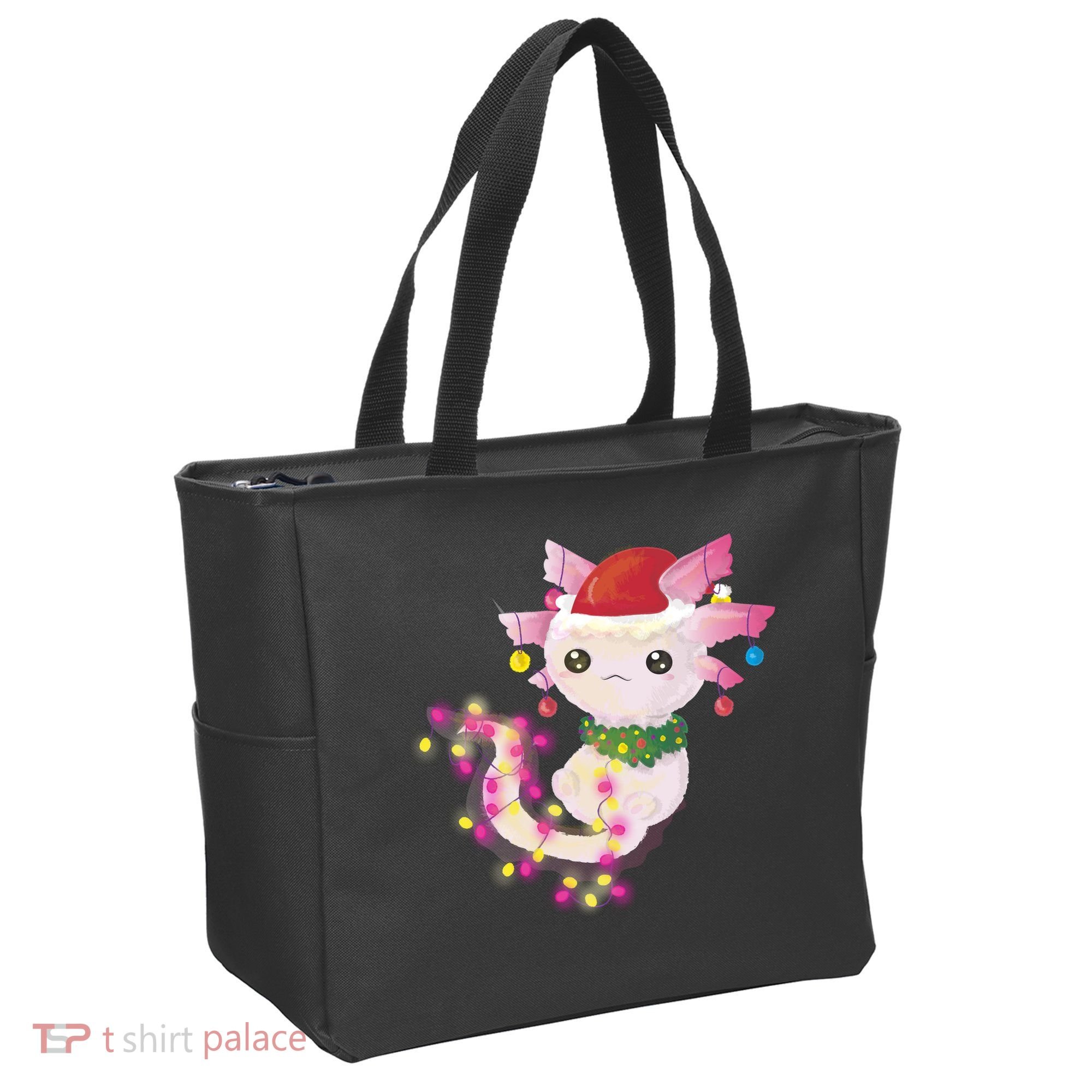 Cute Christmas Lights Axolotl Tote Bag