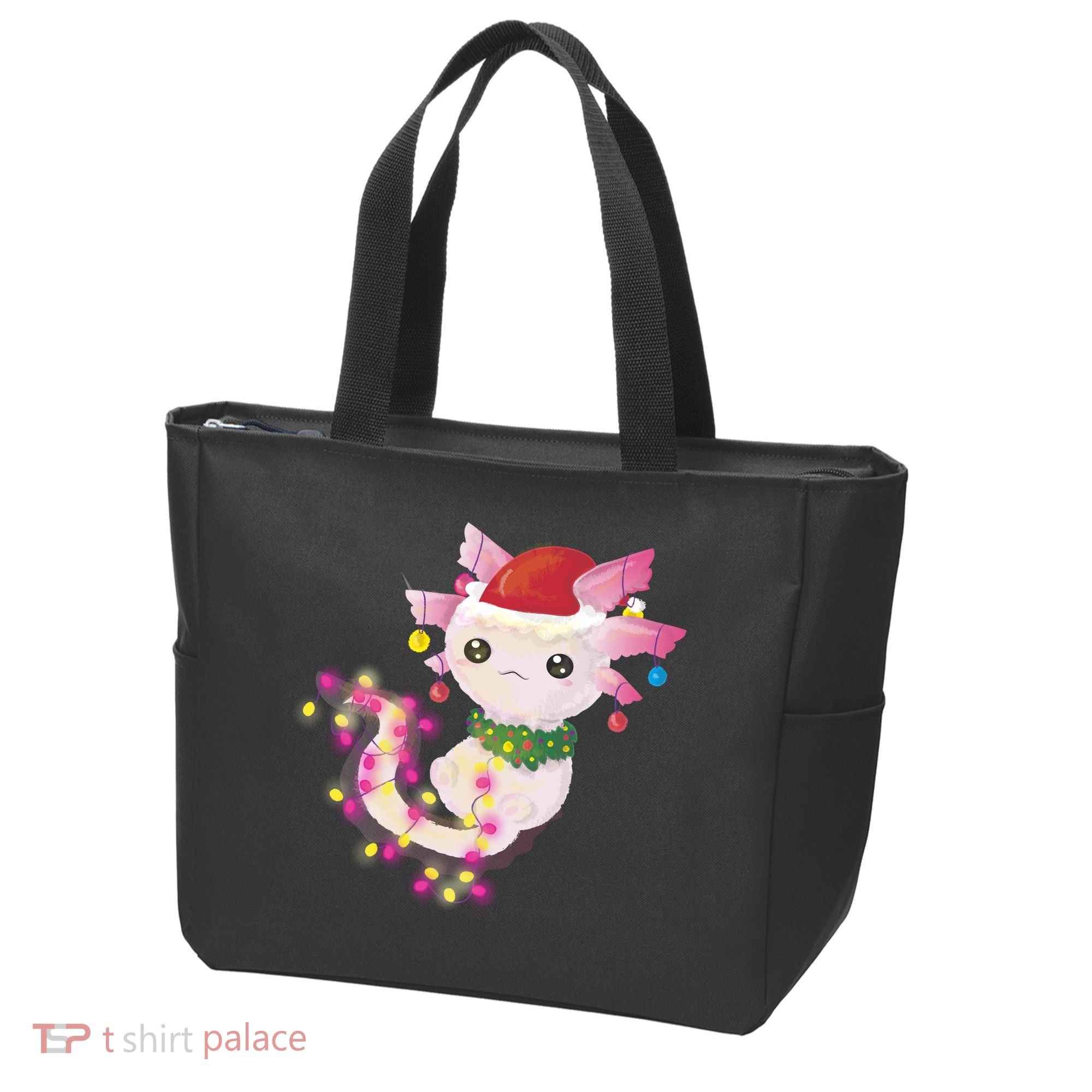 Cute Christmas Lights Axolotl Tote Bag