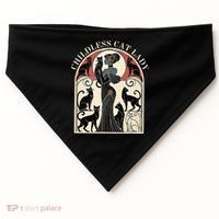 Childless Cat Ladies Cat Karma Retro Funny USA-Made Doggie Bandana thumb 0