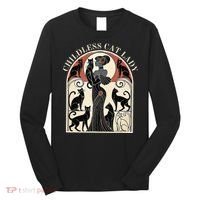 Childless Cat Ladies Cat Karma Retro Funny Long Sleeve Shirt thumb 0