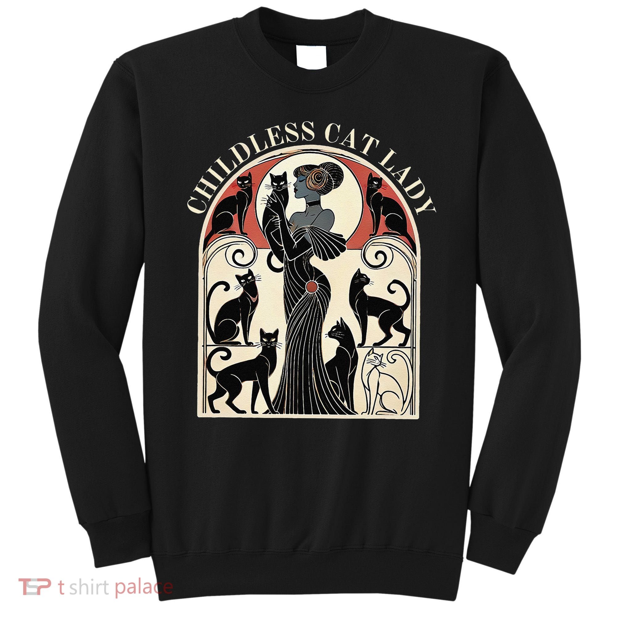 Childless Cat Ladies Cat Karma Retro Funny Sweatshirt