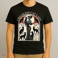 Childless Cat Ladies Cat Karma Retro Funny T-Shirt thumb 3