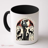 Childless Cat Ladies Cat Karma Retro Funny Coffee Mug thumb 0