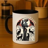 Childless Cat Ladies Cat Karma Retro Funny Coffee Mug thumb 4