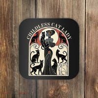 Childless Cat Ladies Cat Karma Retro Funny Coaster thumb 0