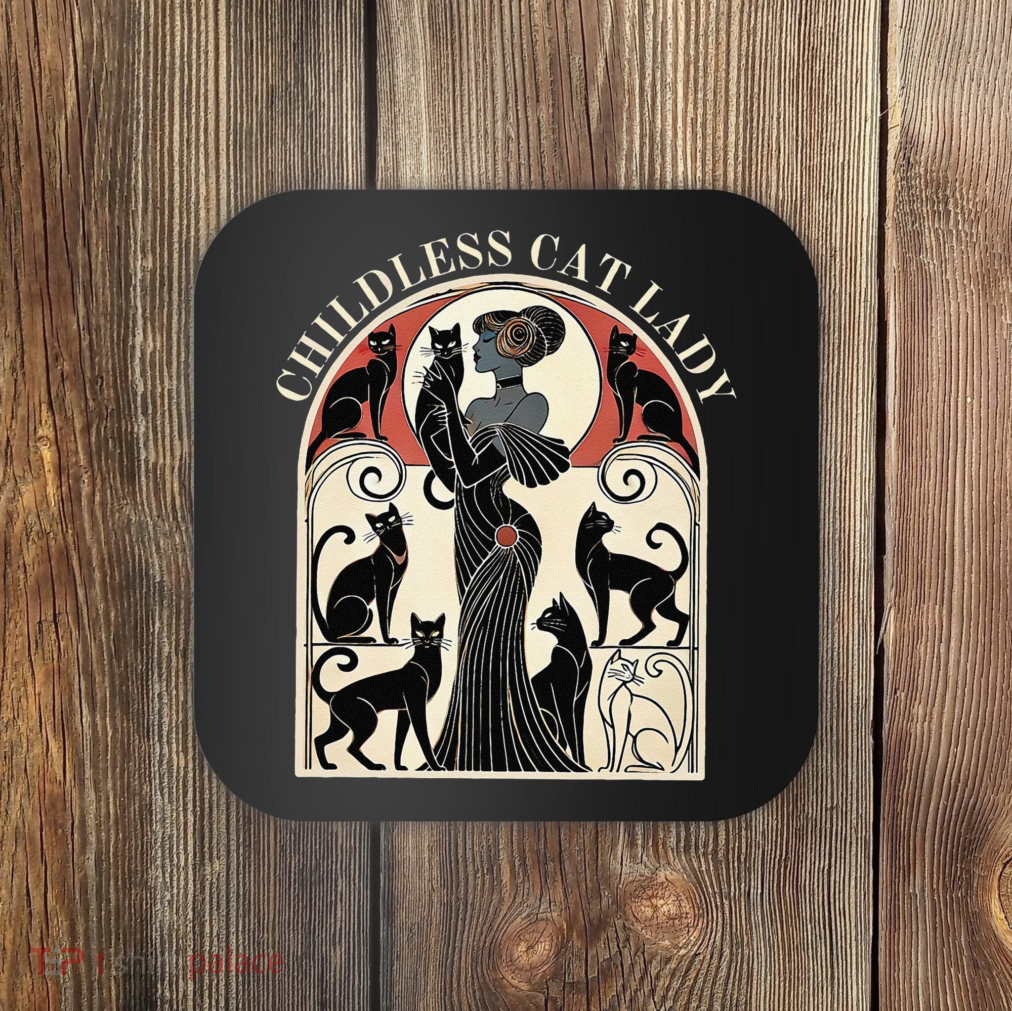 Childless Cat Ladies Cat Karma Retro Funny Coaster