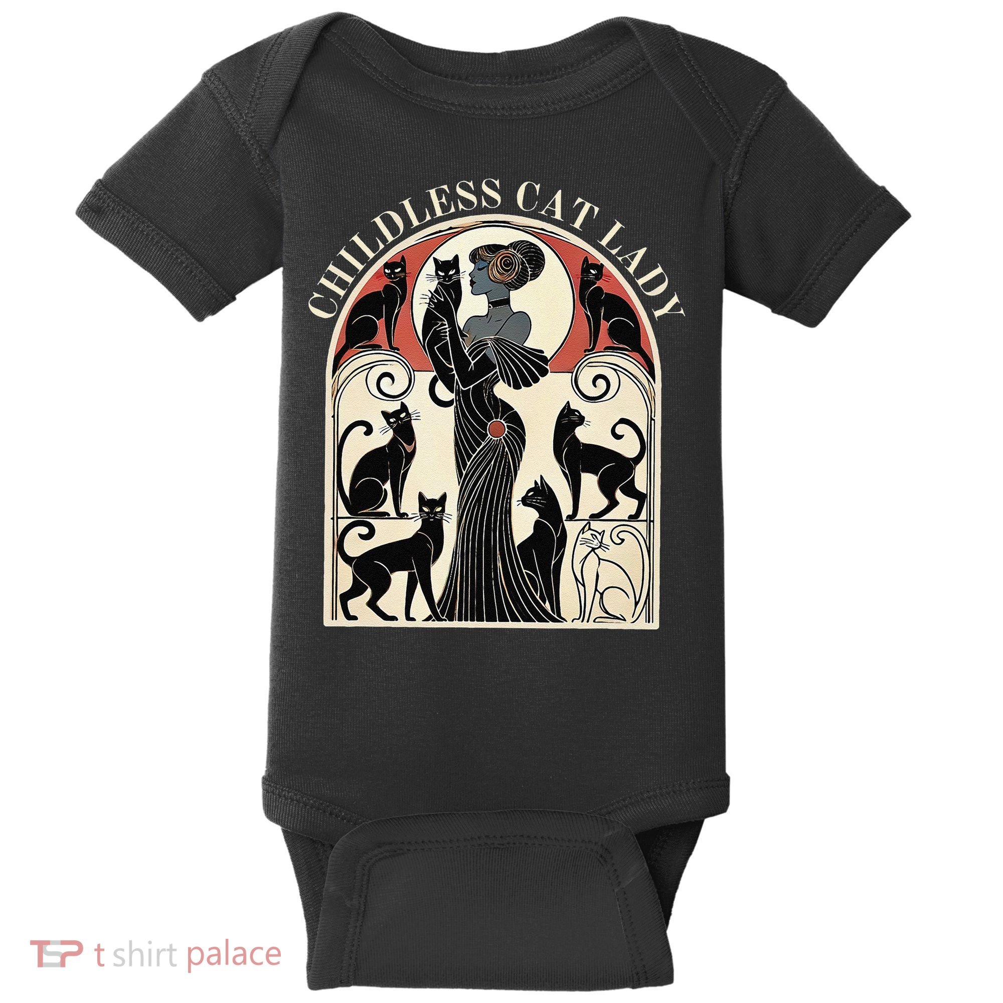 Childless Cat Ladies Cat Karma Retro Funny Baby Bodysuit