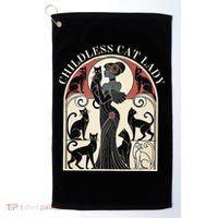 Childless Cat Ladies Cat Karma Retro Funny Golf Towel thumb 0