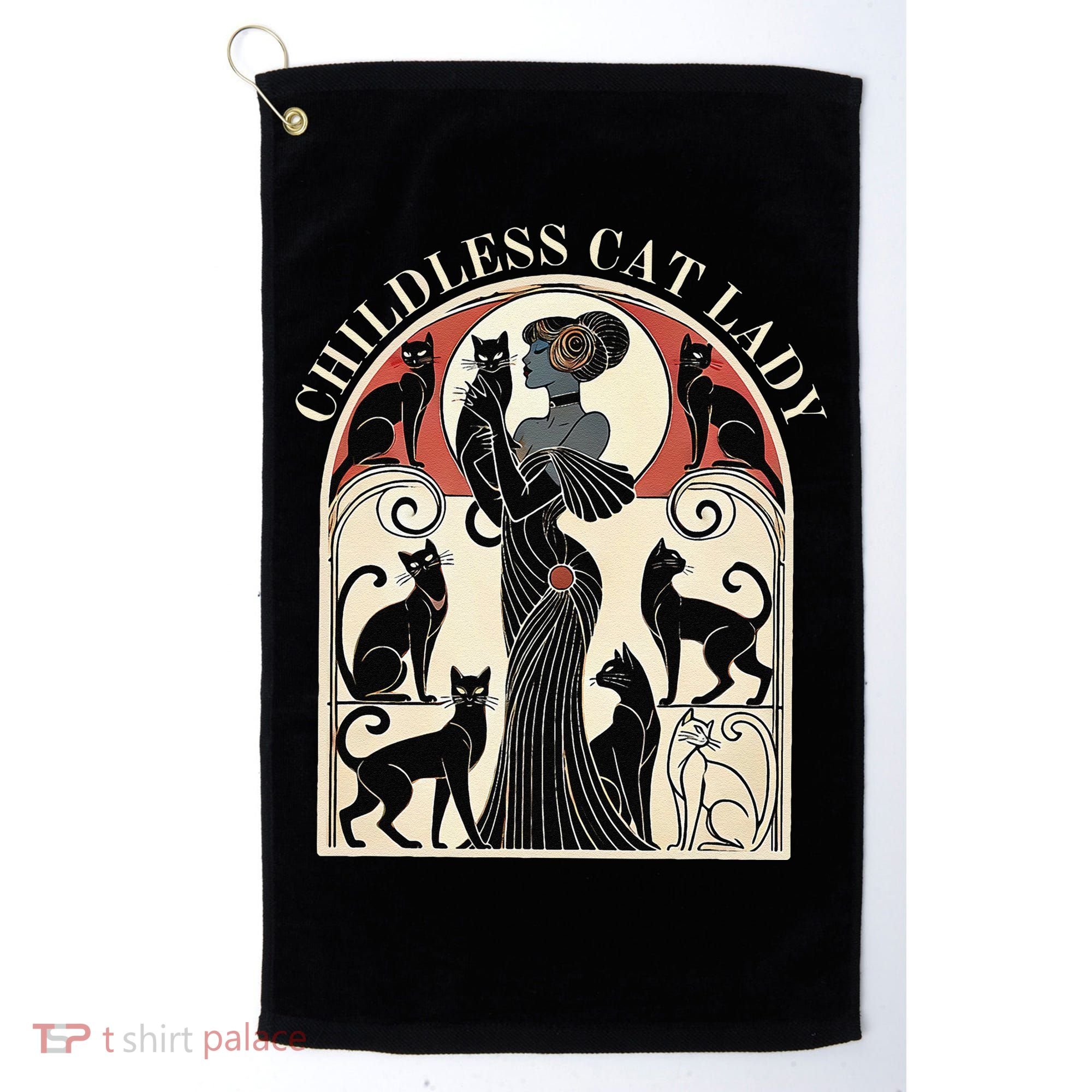Childless Cat Ladies Cat Karma Retro Funny Golf Towel