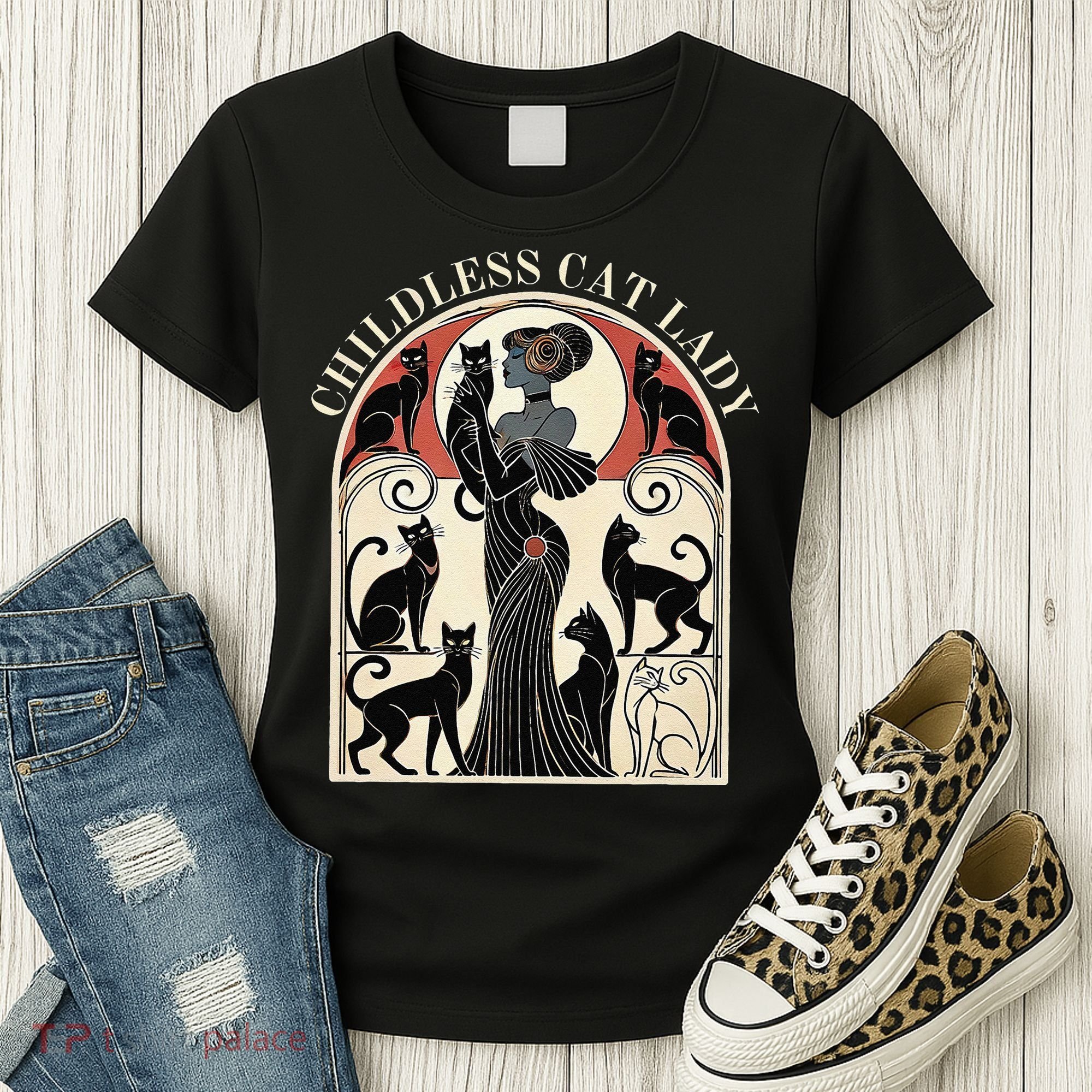 Childless Cat Ladies Cat Karma Retro Funny Women's T-Shirt