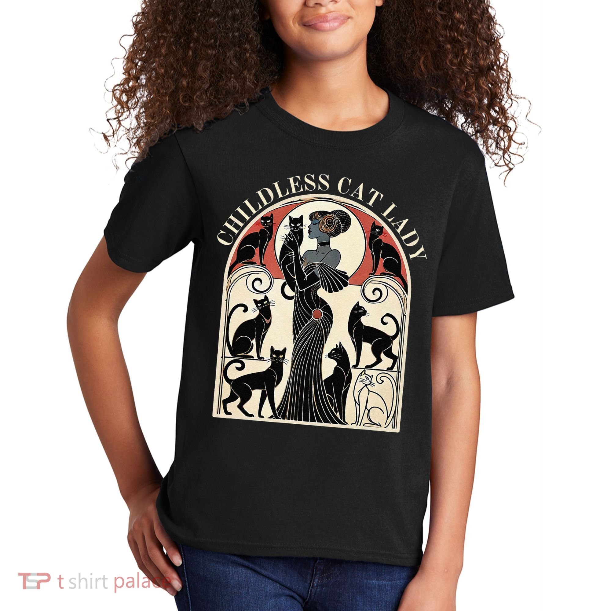 Childless Cat Ladies Cat Karma Retro Funny Kids T-Shirt