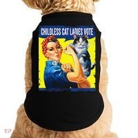 Childless Cat Ladies Vote Rosie The Riveter Funny Doggie Tank thumb 0