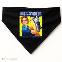 Childless Cat Ladies Vote Rosie The Riveter Funny USA-Made Doggie Bandana thumb 0