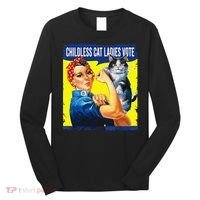 Childless Cat Ladies Vote Rosie The Riveter Funny Long Sleeve Shirt thumb 0