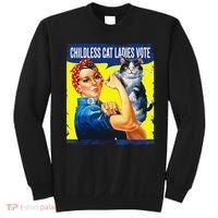 Childless Cat Ladies Vote Rosie The Riveter Funny Sweatshirt thumb 0