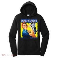 Childless Cat Ladies Vote Rosie The Riveter Funny Women's Hoodie thumb 0