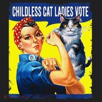 Childless Cat Ladies Vote Rosie The Riveter Funny Tumbler thumb 3