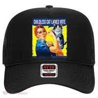 Childless Cat Ladies Vote Rosie The Riveter Funny Hat thumb 0