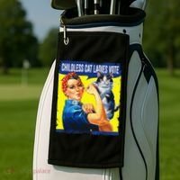 Childless Cat Ladies Vote Rosie The Riveter Funny Golf Towel thumb 2