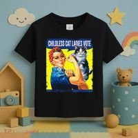 Childless Cat Ladies Vote Rosie The Riveter Funny Toddler T-Shirt thumb 3