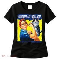 Childless Cat Ladies Vote Rosie The Riveter Funny Women's T-Shirt thumb 0