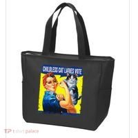Childless Cat Ladies Vote Rosie The Riveter Funny Tote Bag thumb 3