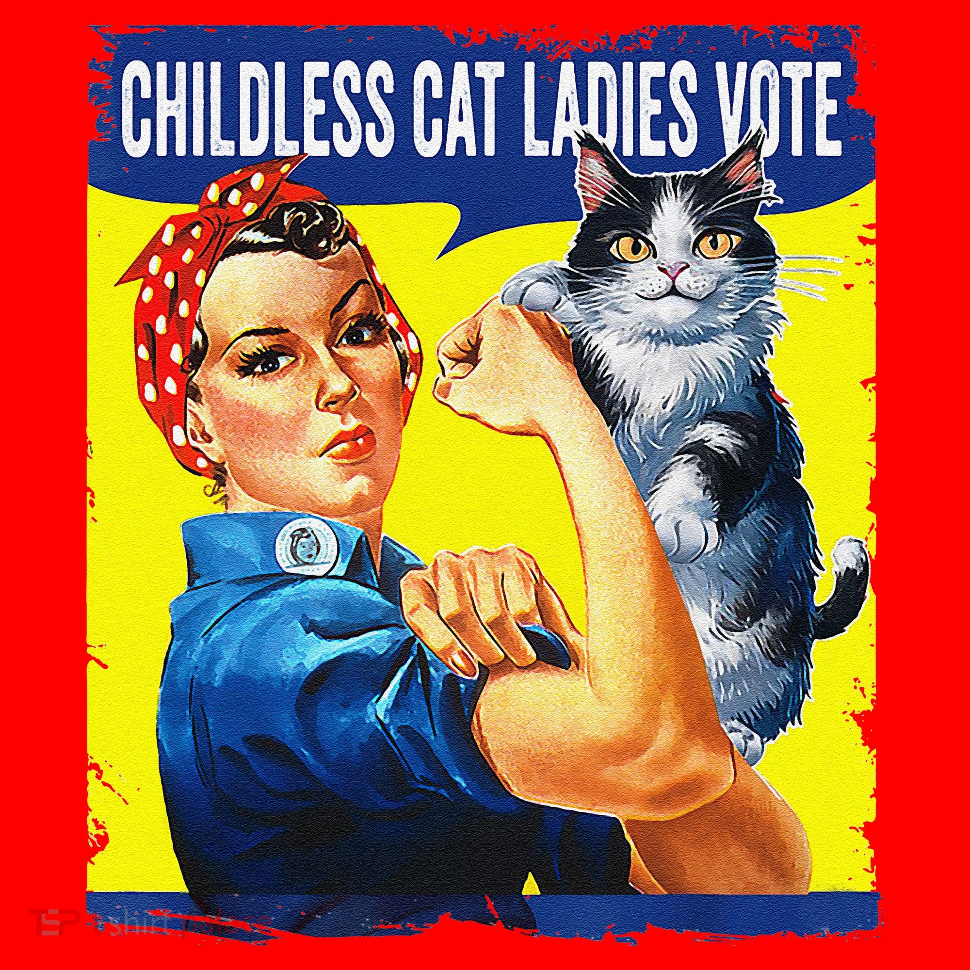 Childless Cat Ladies Vote Rosie The Riveter Funny Santa Hat