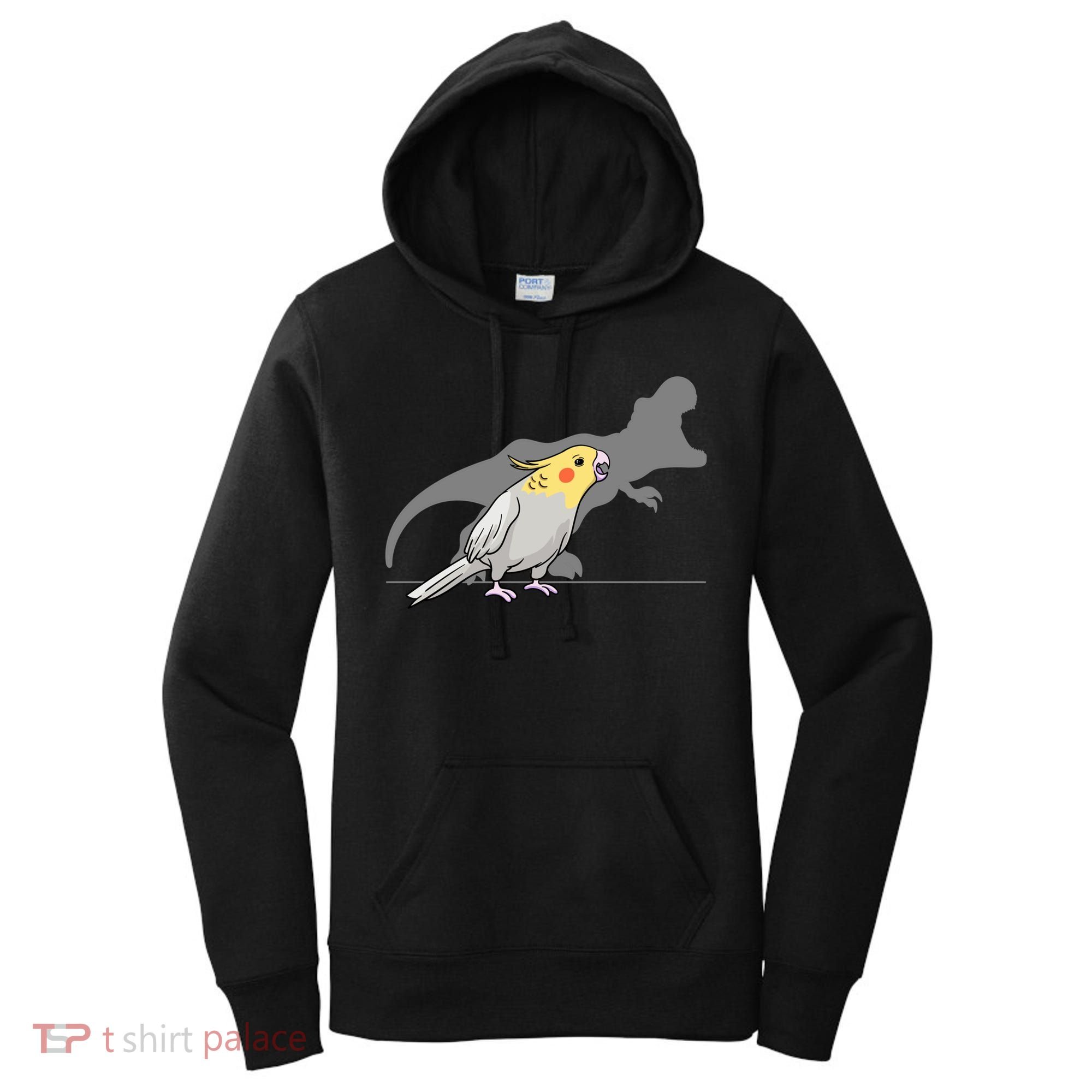 Cockatiel Cockatoo Lutino Parrot Quarrion Dinosaur Dino Gift Women's Hoodie