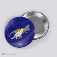 Cockatiel Cockatoo Lutino Parrot Quarrion Dinosaur Dino Gift Button thumb 0