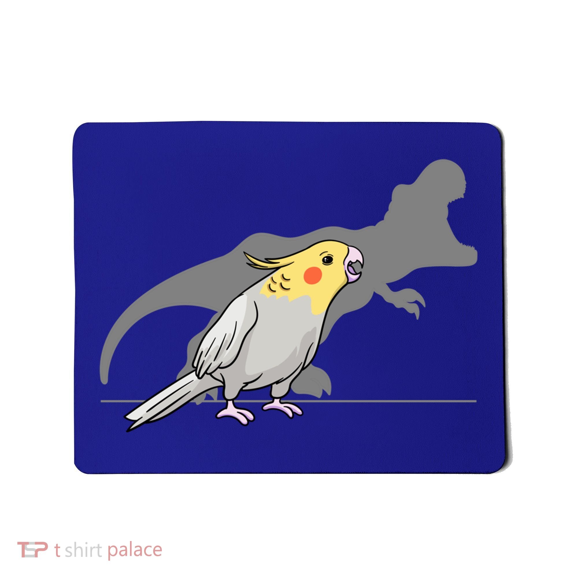 Cockatiel Cockatoo Lutino Parrot Quarrion Dinosaur Dino Gift Mousepad
