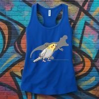 Cockatiel Cockatoo Lutino Parrot Quarrion Dinosaur Dino Gift Women's Tank Top thumb 3