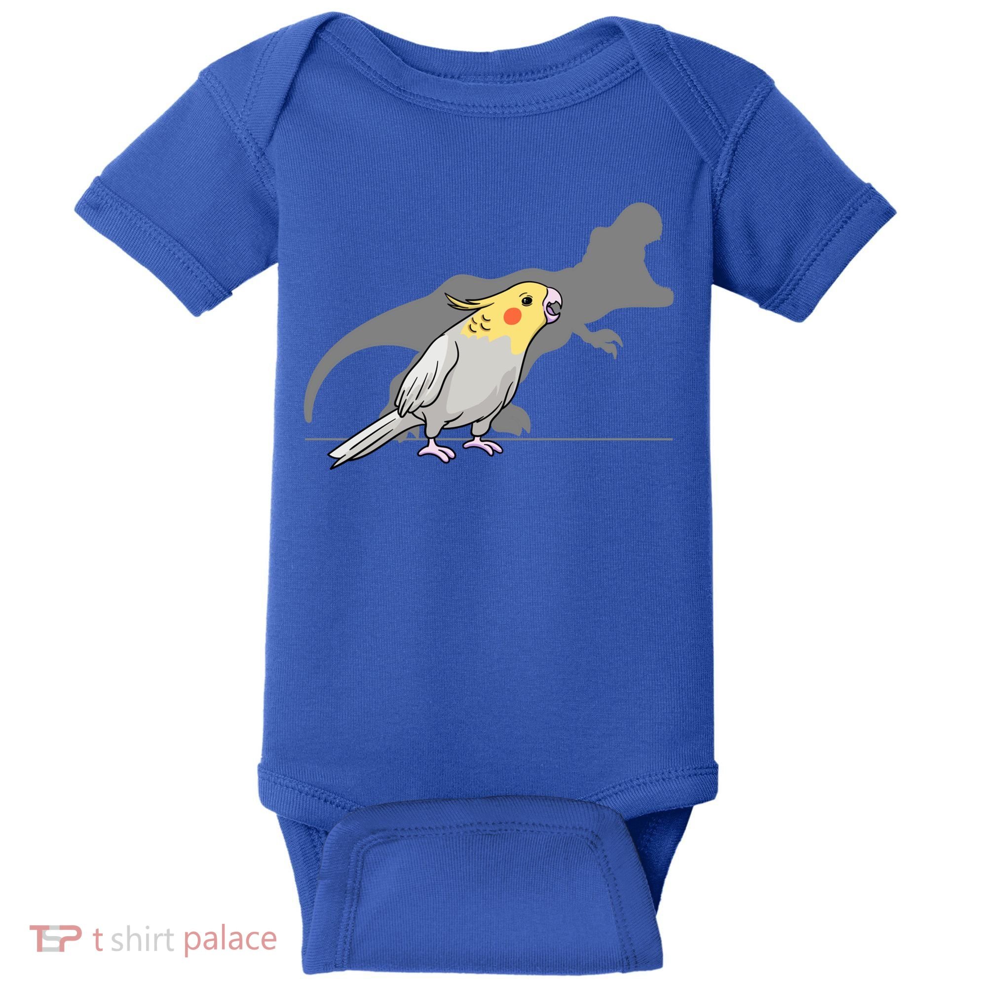 Cockatiel Cockatoo Lutino Parrot Quarrion Dinosaur Dino Gift Baby Bodysuit