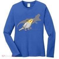 Cockatiel Cockatoo Lutino Parrot Quarrion Dinosaur Dino Gift Women's Long Sleeve Shirt thumb 0