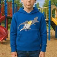 Cockatiel Cockatoo Lutino Parrot Quarrion Dinosaur Dino Gift Kids Hoodie thumb 2